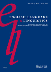 English Language & Linguistics Volume 23 - Issue 1 -