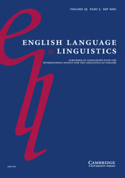 English Language & Linguistics Volume 25 - Special Issue3 -  Spoken language in time and across time