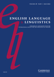 English Language & Linguistics Volume 26 - Issue 1 -