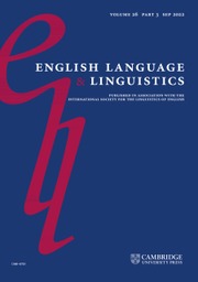 English Language & Linguistics Volume 26 - Special Issue3 -  Verse structure and linguistic modelling