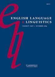 English Language & Linguistics Volume 8 - Issue 2 -