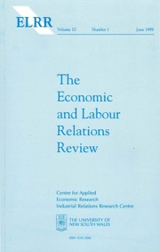 The Economic and Labour Relations Review Volume 10 - Issue 1 -
