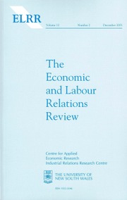 The Economic and Labour Relations Review Volume 12 - Issue 2 -
