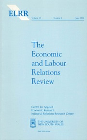 The Economic and Labour Relations Review Volume 13 - Issue 1 -