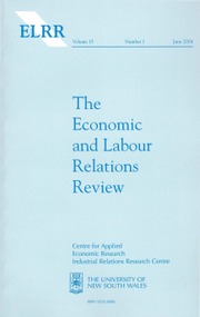 The Economic and Labour Relations Review Volume 15 - Issue 1 -