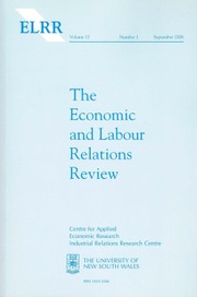 The Economic and Labour Relations Review Volume 17 - Issue 1 -