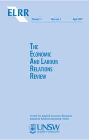 The Economic and Labour Relations Review Volume 17 - Issue 2 -