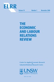 The Economic and Labour Relations Review Volume 19 - Issue 1 -