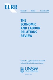 The Economic and Labour Relations Review Volume 20 - Issue 1 -