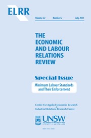 The Economic and Labour Relations Review Volume 22 - Issue 2 -  Minimum Labour Standards and Their Enforcement