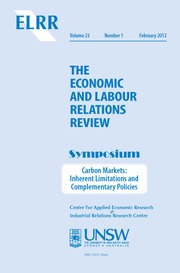 The Economic and Labour Relations Review Volume 23 - Issue 1 -  Carbon Markets: Inherent Limitations and Complementary Policies