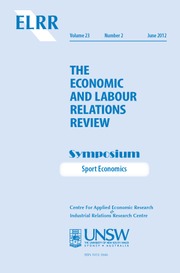 The Economic and Labour Relations Review Volume 23 - Issue 2 -  Sport Economics