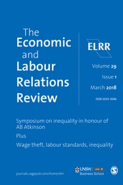 The Economic and Labour Relations Review Volume 29 - Issue 1 -  Symposium on inequality in honour of AB Atkinson