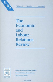 The Economic and Labour Relations Review Volume 5 - Issue 1 -