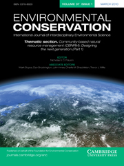 Environmental Conservation Volume 37 - Issue 1 -  Thematic section. Community-based natural resource management (CBNRM): designing the next generation (Part 1)