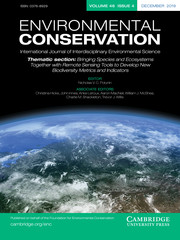 Environmental Conservation Volume 46 - Issue 4 -  Thematic Section: Bringing Species and Ecosystems Together with Remote Sensing Tools to Develop New Biodiversity Metrics and Indicators