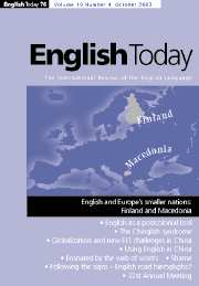 English Today Volume 19 - Issue 4 -