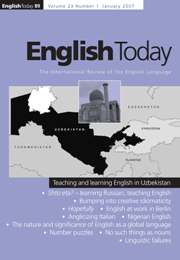 English Today Volume 23 - Issue 1 -
