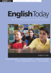 English Today: Volume 37 - Issue 1 | Cambridge Core