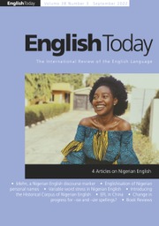 English Today Volume 38 - Issue 3 -