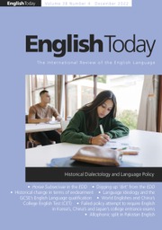 English Today Volume 38 - Issue 4 -