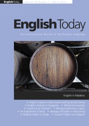 English Today Volume 39 - Issue 1 -