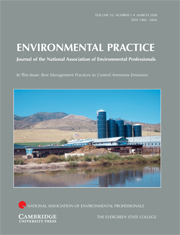 Environmental Practice Volume 10 - Issue 1 -