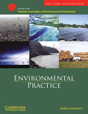 Environmental Practice Volume 16 - Issue 1 -