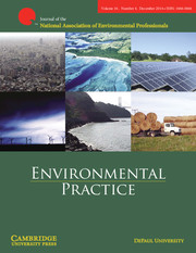 Environmental Practice Volume 16 - Issue 4 -