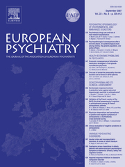 European Psychiatry Volume 22 - Issue 6 -