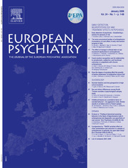 European Psychiatry Volume 24 - Issue S1 -  17th EPA Congress - Lisbon, Portugal, January 2009, Abstract book