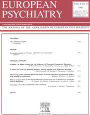 European Psychiatry Volume 6 - Issue 4 -