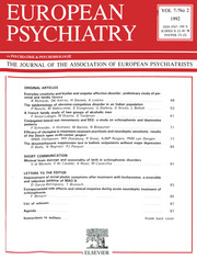 European Psychiatry Volume 7 - Issue 2 -