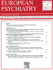 European Psychiatry Volume 7 - Issue 3 -