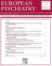 European Psychiatry Volume 8 - Issue 4 -