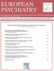 European Psychiatry Volume 8 - Issue 5 -  Worldwide therapeutic strategies in atypical depressive syndromes