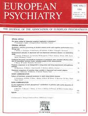 European Psychiatry Volume 9 - Issue 2 -