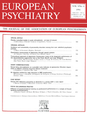 European Psychiatry Volume 9 - Issue 4 -