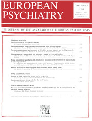 European Psychiatry Volume 9 - Issue 5 -