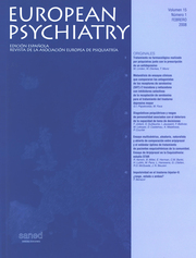 European Psychiatry Volume 15 - Issue 1 -
