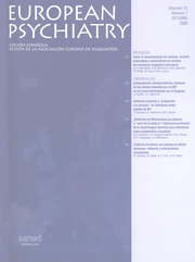 European Psychiatry Volume 15 - Issue 7 -
