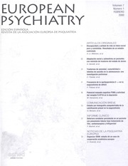European Psychiatry Volume 7 - Issue 1 -