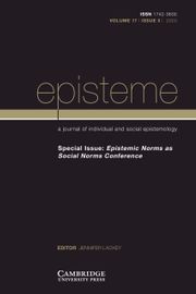 Episteme Volume 17 - Special Issue3 -  Epistemic Norms as Social Norms Conference