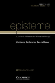 Episteme Volume 18 - Special Issue3 -  Episteme Conference Special Issue