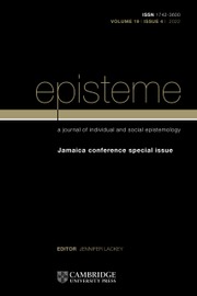 Episteme Volume 19 - Special Issue4 -  Jamaica conference special issue