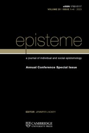 Episteme Volume 20 - Special Issue4 -  Annual Conference Special Issue