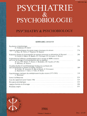 European Psychiatry Volume 1 - Issue 4 -