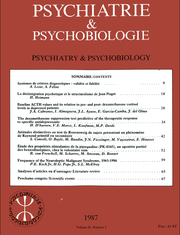 European Psychiatry Volume 2 - Issue 1 -