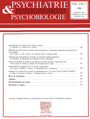European Psychiatry Volume 3 - Issue 3 -
