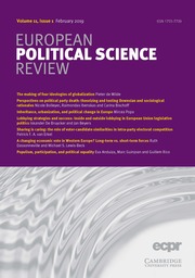European Political Science Review Volume 11 - Issue 1 -